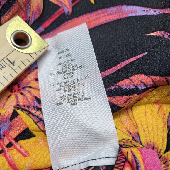 Beautiful by Lawrence Zarian Womens Tunic Top 2X Plus Floral 3/4 Sleeve Multicor - Picture 7 of 15